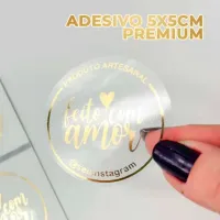 Rótulo Adesivo Transparente  Letras Douradas ou Prata  Kit 100 Unidades  - Foto 3