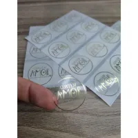 Rótulo Adesivo Transparente  Letras Douradas ou Prata  Kit 100 Unidades  - Foto 6