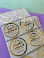 Rótulo Adesivo Transparente  Letras Douradas ou Prata  Kit 100 Unidades  - Foto 7