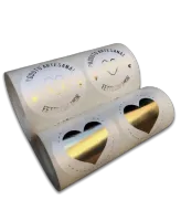 Rótulo Adesivo Transparente  Letras Douradas ou Prata  Kit 100 Unidades  - Foto 9