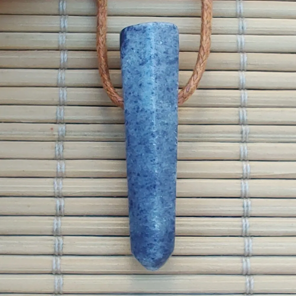 Colar Difusor de Pedra Natural para Aromaterapia Ponta de QUARTZO AZUL - 0112