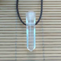Colar Difusor de Pedra Natural para Aromaterapia Ponta de Cristal Quartzo Transparente - 0109 - Foto 3