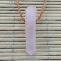 Colar Difusor de Pedra Natural para Aromaterapia Ponta de QUARTZO ROSA - 0114 - Foto 3