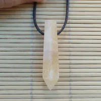 Colar Difusor de Pedra Natural para Aromaterapia Ponta de CALCITA AMARELA - 0119 - Foto 3