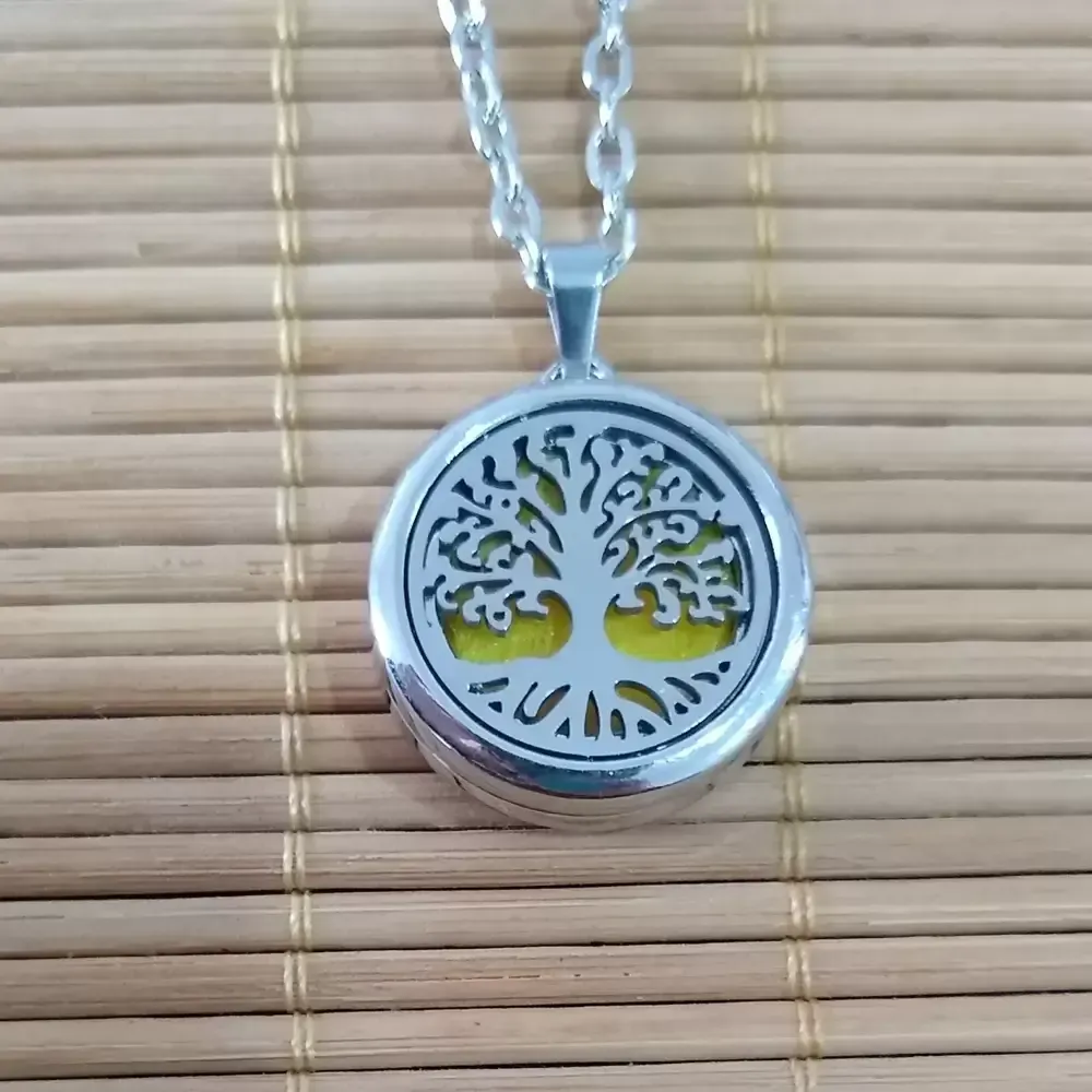 Colar Difusor Pessoal Relicário Para AROMATERAPIA ÁRVORE DA VIDA MINI - RP130 Imagem