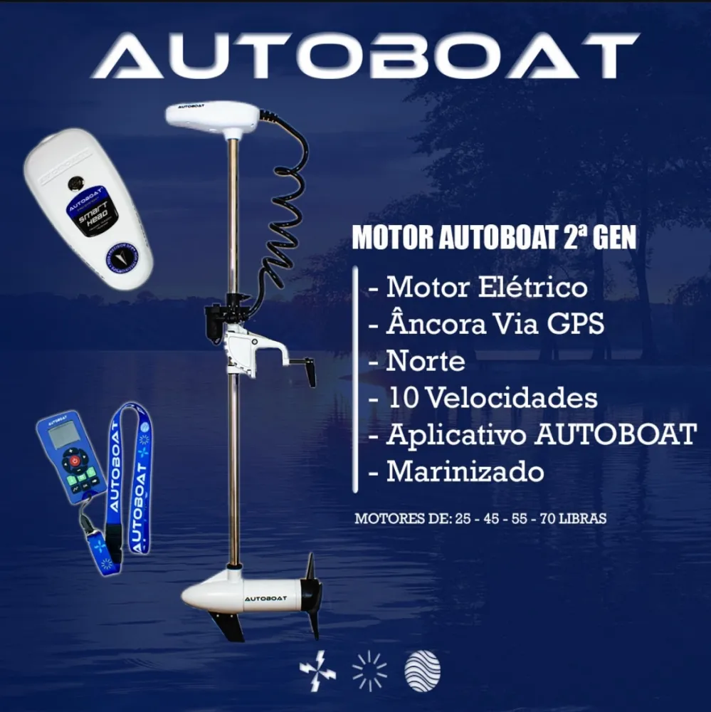 Motor Elétrico Autoboat Geração 2 35lbs12v 2025 Água Doce e Marinizado 12v Imagem