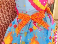 Vestido Junino Arraia Xodó Azul - Foto 3