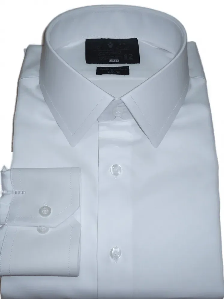  Camisa Colarinho Francês Branca Lisa Gola Dupla Fio 80 Egípcio