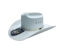 Ref: 6000 - Chapéu Country Dallas Branco/Gelo Banda Ouro