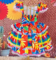 Vestido Junino Arraia Xadrez/Floral - Foto 2