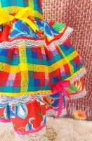 Vestido Junino Arraia Xadrez/Floral - Foto 4