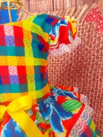 Vestido Junino Arraia Xadrez/Floral - Foto 5