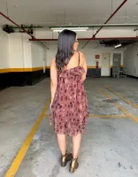 VESTIDO BOHO CHIFFON -  ESTAMPADO ABSTRATO - Foto 2