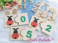 G1.878 Gabarito de Moldes  em MDF  Dominó Números e Quantidades - Foto 2