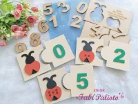 G1.878 Gabarito de Moldes  em MDF  Dominó Números e Quantidades - Foto 3