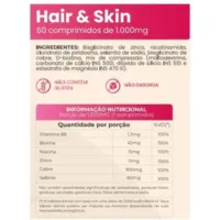 Vitamina para Cabelos e Pele Hair Skin 1000mg 60 Comprimidos - Foto 2