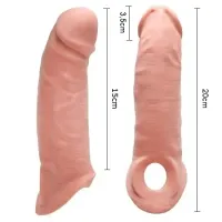 Capa Peniana Cyber com Anel Escroto 20 x 5cm - BC1095 - Foto 2