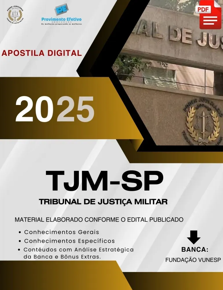 Apostila TJM SP 2025 Analista de Banco de Dados Judiciário