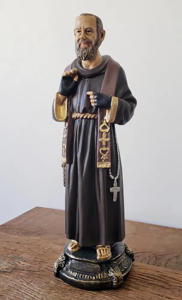 Padre Pio 40 cm em Gesso Premium! Imagem
