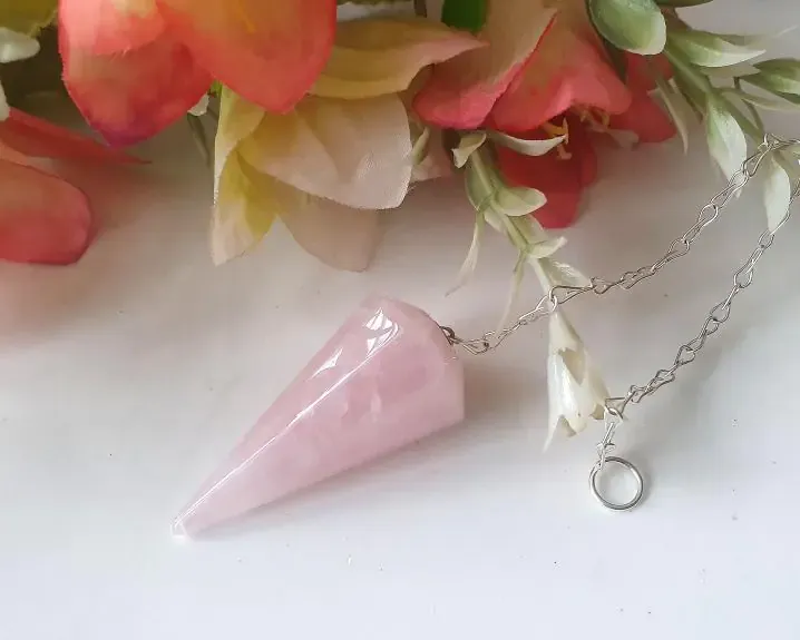 Pêndulo de Quartzo Rosa Imagem