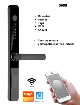 Fechadura Biométrica WIFI Digital S608 portas de correr - Foto 2
