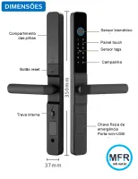 Fechadura Biométrica WIFI Digital S608 portas de correr - Foto 4