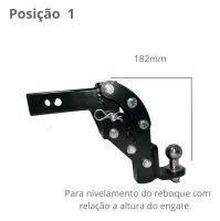 PONTEIRA ENGATE REBOQUE COM REGULAGEM DE ALTURA - Foto 3