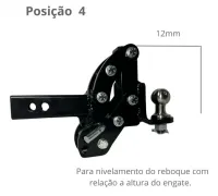 PONTEIRA ENGATE REBOQUE COM REGULAGEM DE ALTURA - Foto 6