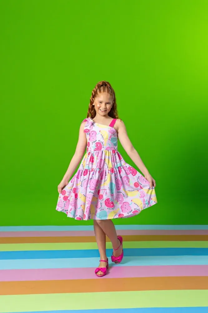 Vestido Frutinhas Rosa