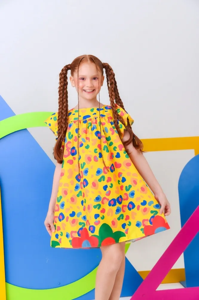 Vestido Oncinha Colors Amarelo
