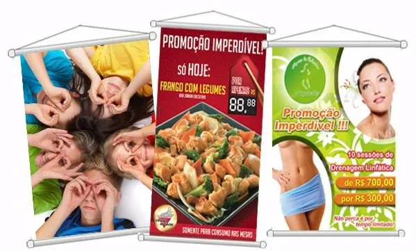  BANNER  C/ ACABAMENTO BASTÃO E CORDA 