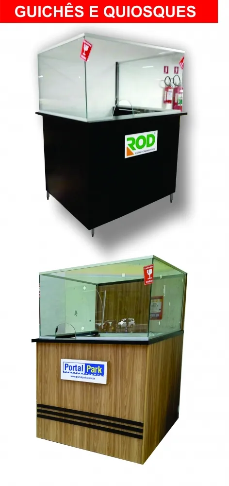 Guichê Para atendimento Com fechamento em Vidro Imagem