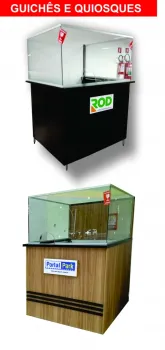 Guichê Para atendimento Com fechamento em Vidro