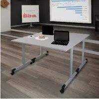 Mesa de Treinamento 1600 Pé Metal com Tampo Articulável M. Office - Foto 7