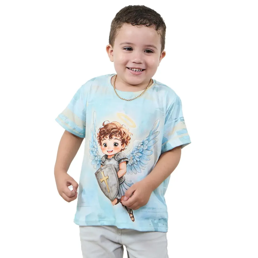 Camiseta Infantil São Miguel Arcanjo Imagem