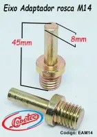 Eixo adaptador M14x8MM para escova e boinas rosca m14 para uso em mandril — imagem 2