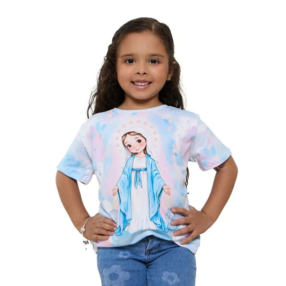 Baby Look Infantil Nossa Senhora das Graças Imagem