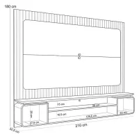 Painel Treviso TV 70  DJmoveis 2,10 Com Led - Foto 3