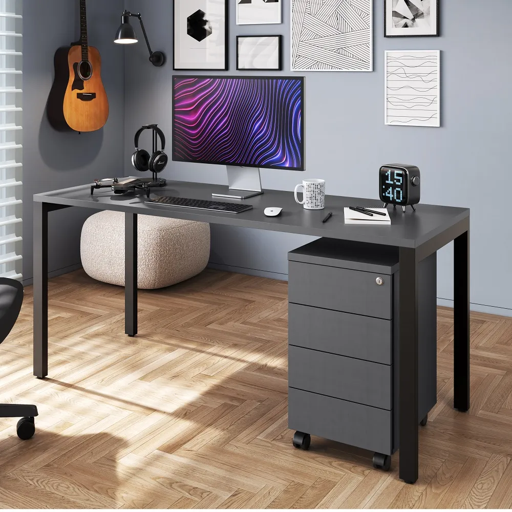 Mesa Reta 1600 Pé Metal Trave Opus