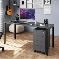 Mesa Reta 1360  Pé Metal Trave Opus - Foto 2