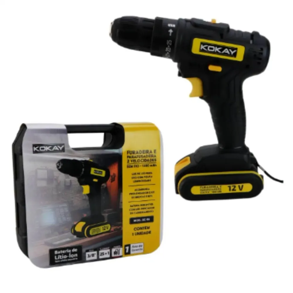 Parafusadeira Furadeira De Baterias Lí-íon SC-99 Com Maleta Kokay Imagem