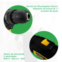 Parafusadeira Furadeira De Baterias Lí-íon SC-99 Com Maleta Kokay - Foto 4