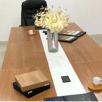 Mesa de Reunião Retangular 1800 Modular com Caixa de Tomadas Tamburato 37mm Y37 - Foto 3