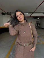 CONJUNTO GOLA BOBA E SAIA MIDI - CAPUCCINO - Foto 2
