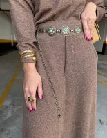 CONJUNTO GOLA BOBA E SAIA MIDI - CAPUCCINO - Foto 3