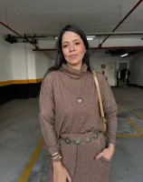 CONJUNTO GOLA BOBA E SAIA MIDI - CAPUCCINO - Foto 5