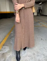 CONJUNTO GOLA BOBA E SAIA MIDI - CAPUCCINO - Foto 6