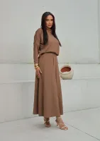 CONJUNTO GOLA BOBA E SAIA MIDI - CAPUCCINO - Foto 7
