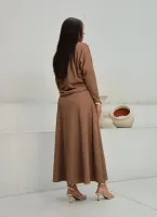 CONJUNTO GOLA BOBA E SAIA MIDI - CAPUCCINO - Foto 9