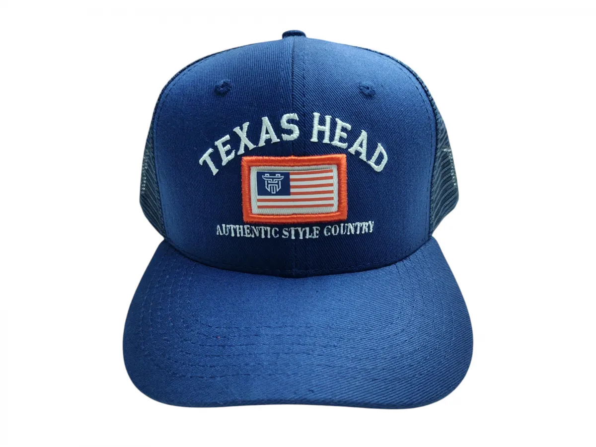 Ref: TH3305 - Boné Texas Head - Bandeira U.S.A - Cor Azul Marinho
